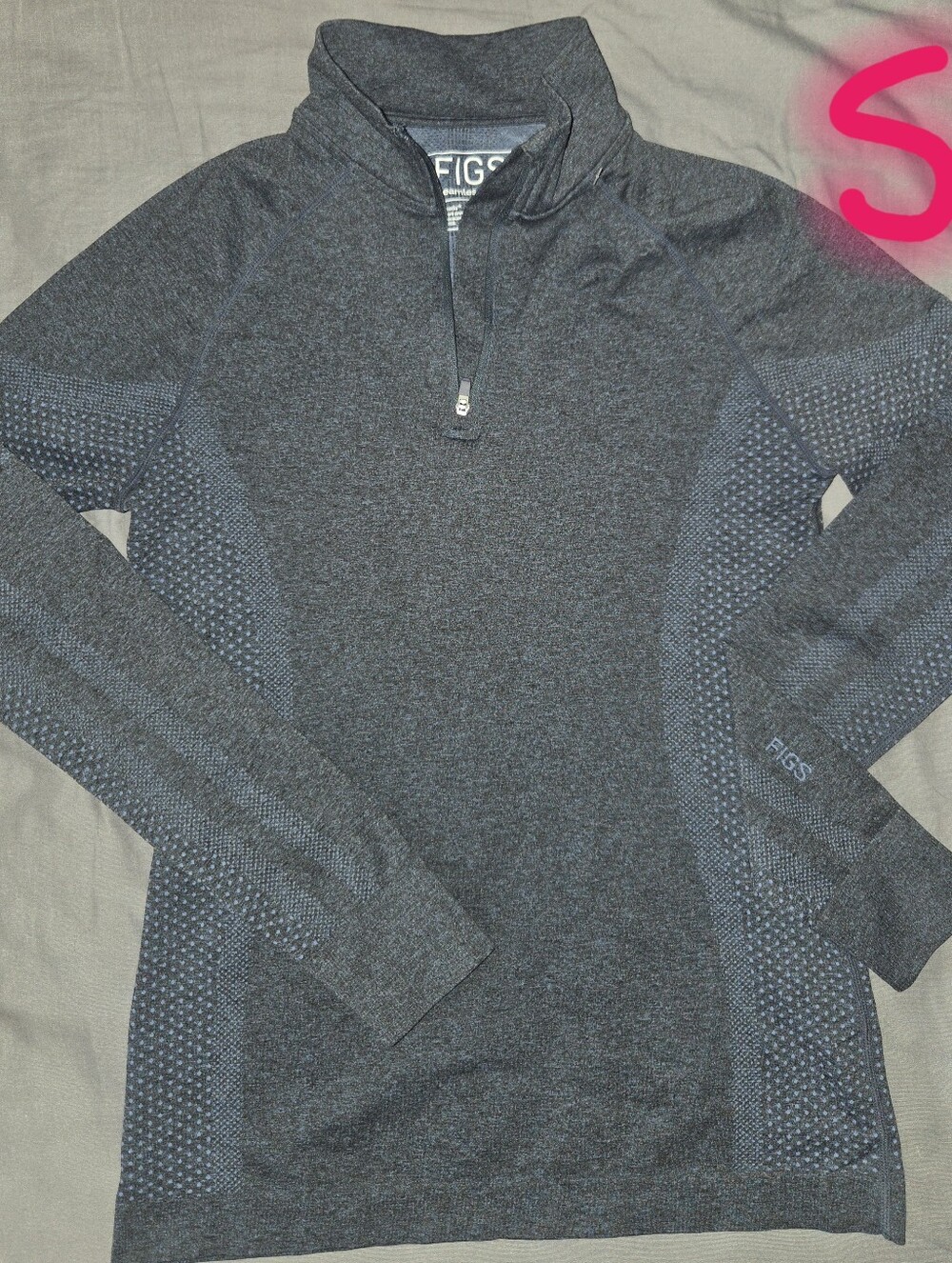 FIGS Women's Small Blue Salta 1/4 Zip Underscrub